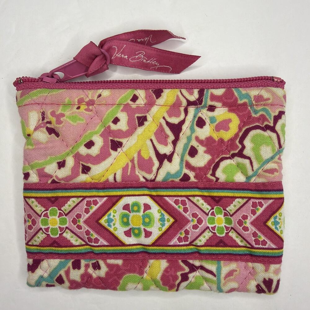 Vera Bradley Zip Coin Purse Pinwheel Pink Spring 2008 Made in USA Pastel Gift